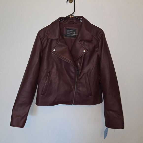 Women's Levi's Fig Faux Leather Moto Jacket SIZE XL - Picture 4 of 6
